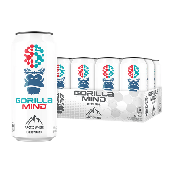 Arctic White flavor 12 pack of Gorilla Mind Energy