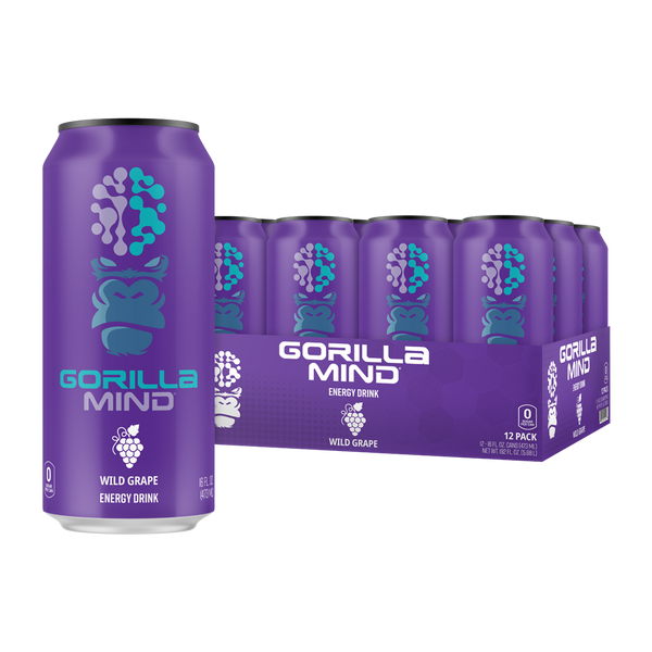 Wild Grape flavor 12 pack of Gorilla Mind Energy