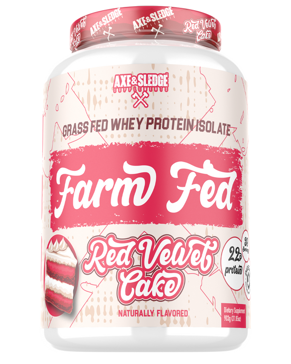 Axe & Sledge Farm Fed whey protein isolate  Red Velvet Cake flavor