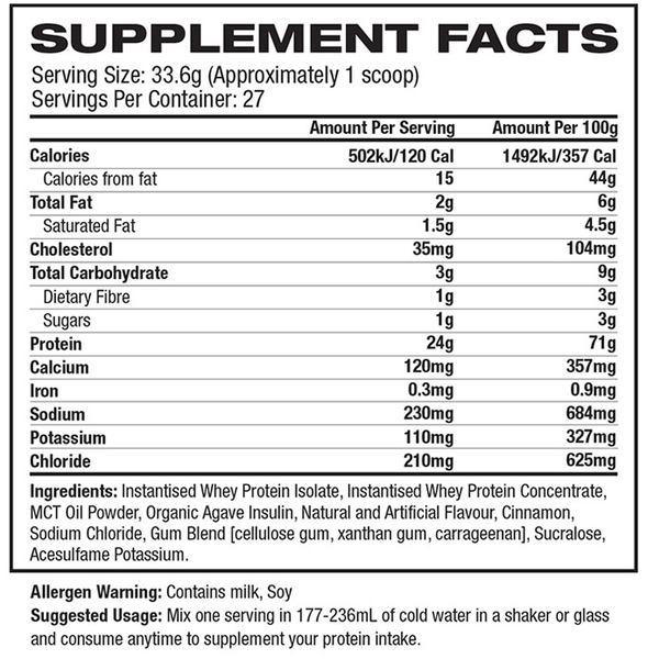 Ryse Loaded Protein 2lb Supplement Facts