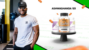 Ashwagandha 101 Text with product images of Phase1 Function and Motiv8 Balance.