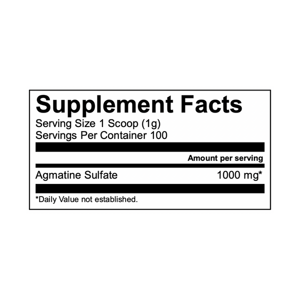 Supplement Facts for Agmatine Transparent Labs