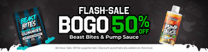 Flash Sale BOGO50% OFF Beast Bites & Pump Sauce. 48-Hours Sale, while supplies last. Discount automatically applied at checkout.