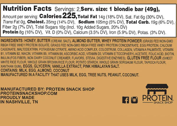 Protein Snack Shop Gourmet Protein Blondie Single