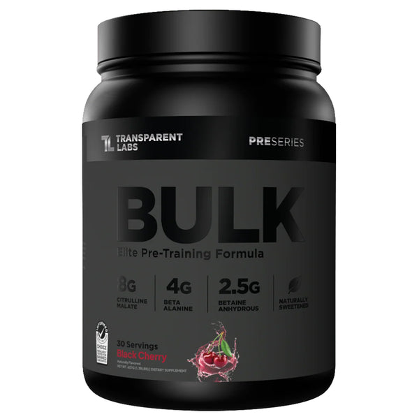 Black Cherry Bulk Black Pre-workout Supplement 30 srv, Transparent Labs, Pre Series, stronger and more potent pre-workout