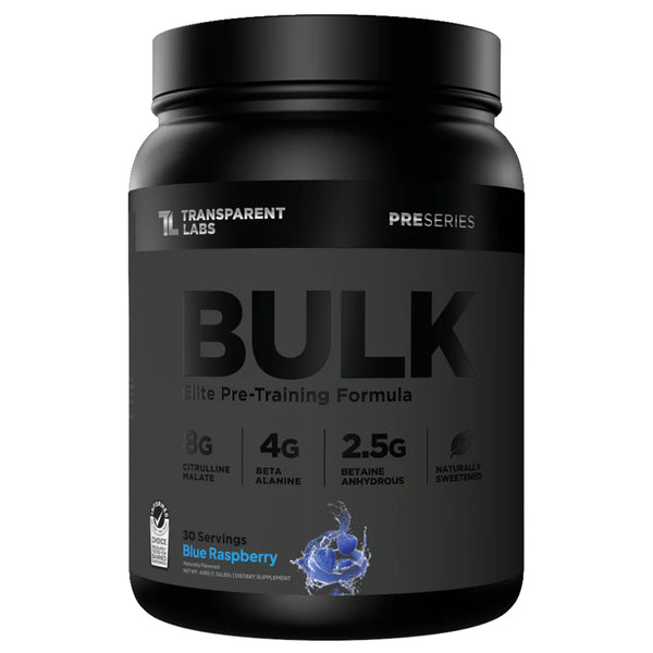 Blue Raspberry Bulk Black Pre-workout Supplement 30 srv, Transparent Labs, Pre Series, stronger and more potent pre-workout