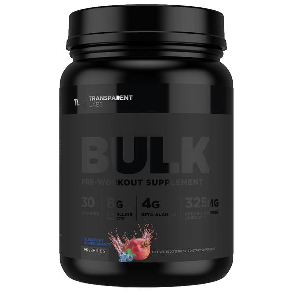 Blueberry Pomegranate Bulk Black Pre-workout Supplement 30 srv, Transparent Labs, Pre Series, stronger and more potent pre-workout