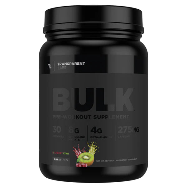 Cherry Kiwi Bulk Black Pre-workout Supplement 30 srv, Transparent Labs, Pre Series, stronger and more potent pre-workout