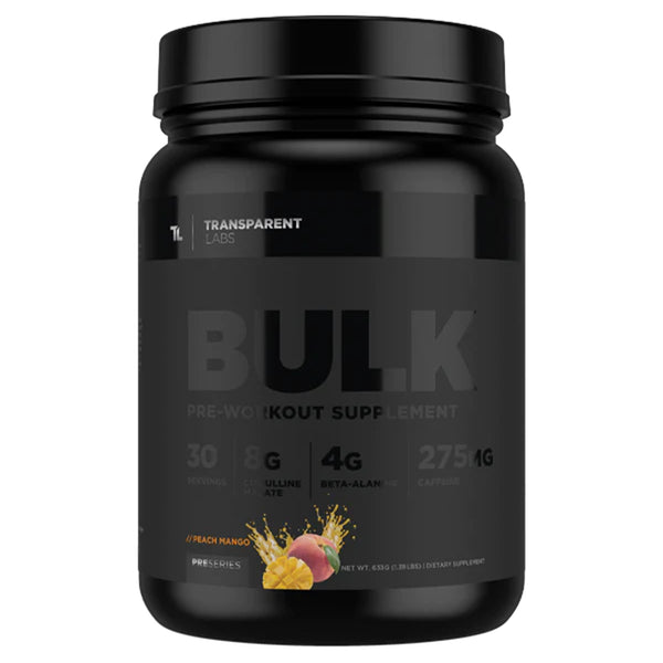 Peach Mango Bulk Black Pre-workout Supplement 30 srv, Transparent Labs, Pre Series, stronger and more potent pre-workout