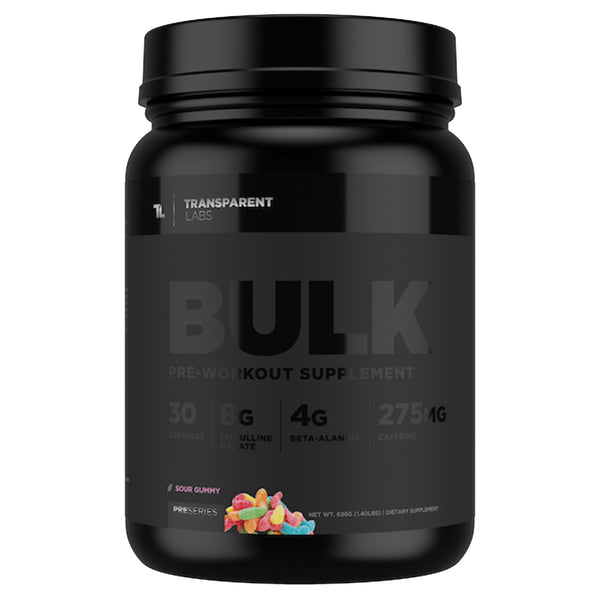 Sour Gummy Bulk Black Pre-workout Supplement 30 srv, Transparent Labs, Pre Series, stronger and more potent pre-workout