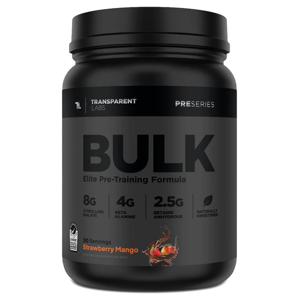 Strawberry Mango Bulk Black Pre-workout Supplement 30 srv, Transparent Labs, Pre Series, stronger and more potent pre-workout