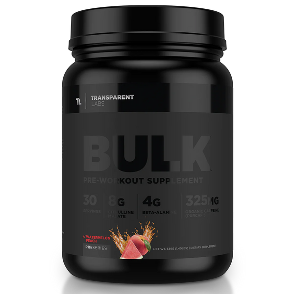 Watermelon Peach Bulk Black Pre-workout Supplement 30 srv, Transparent Labs, Pre Series, stronger and more potent pre-workout