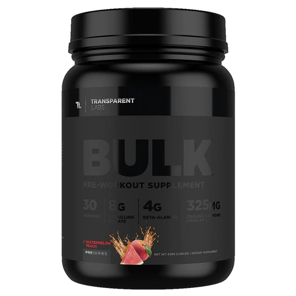 Watermelon Peach Bulk Black Pre-workout Supplement 30 srv, Transparent Labs, Pre Series, stronger and more potent pre-workout