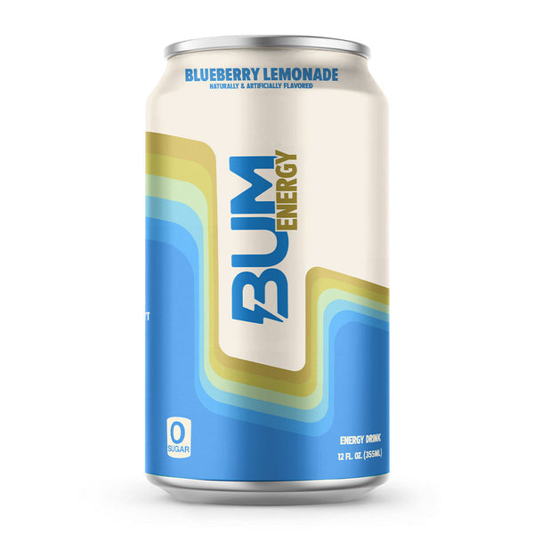 Raw Bum Energy 12ct Energy drink with Zero Sugar, Naturally and artificially flavored. In Blueberry Lemonade Flavor