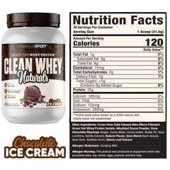 MuscleSport Clean Whey Naturals 2lb