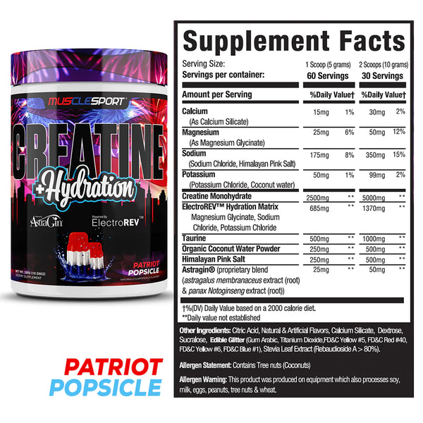 MuscleSport Creatine + Hydration 60srv