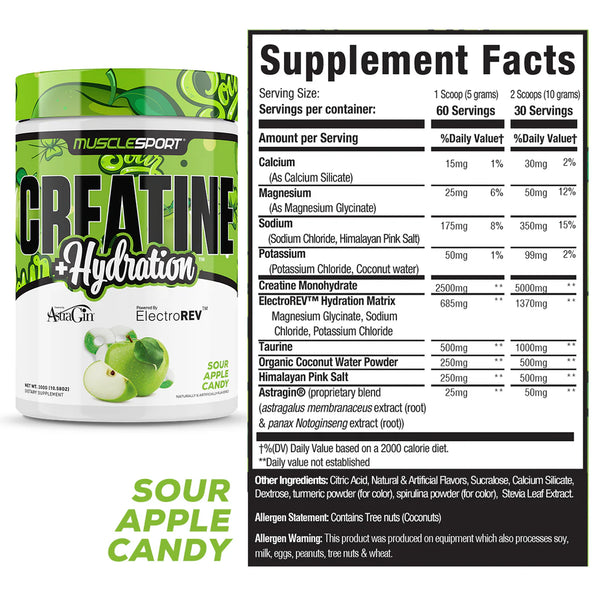 MuscleSport Creatine + Hydration 60srv