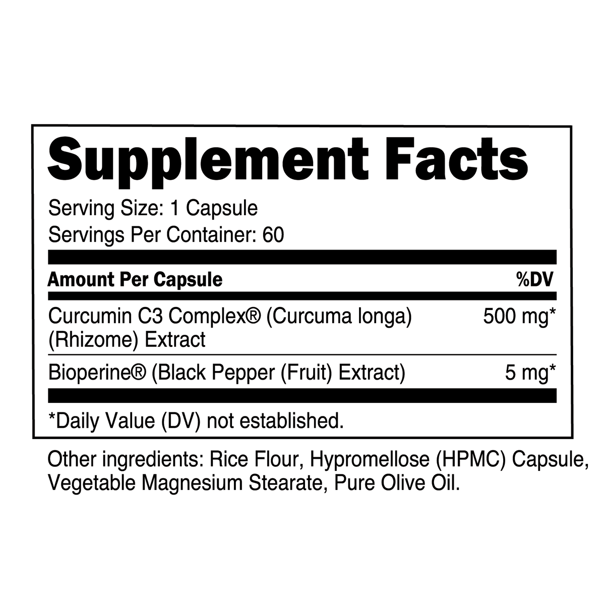 Turmeric Curcumin C3 Complex 60Caps | Transparent Labs – Nutrition Faktory