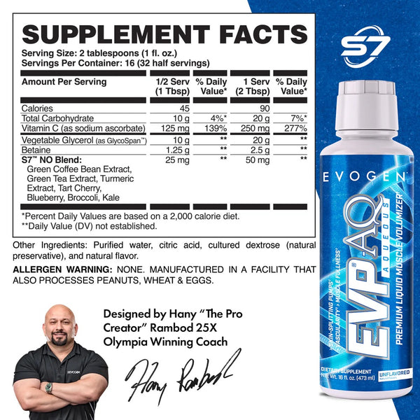 Evogen EVP AQ Liquid Pump 16oz - Nutrition Faktory 