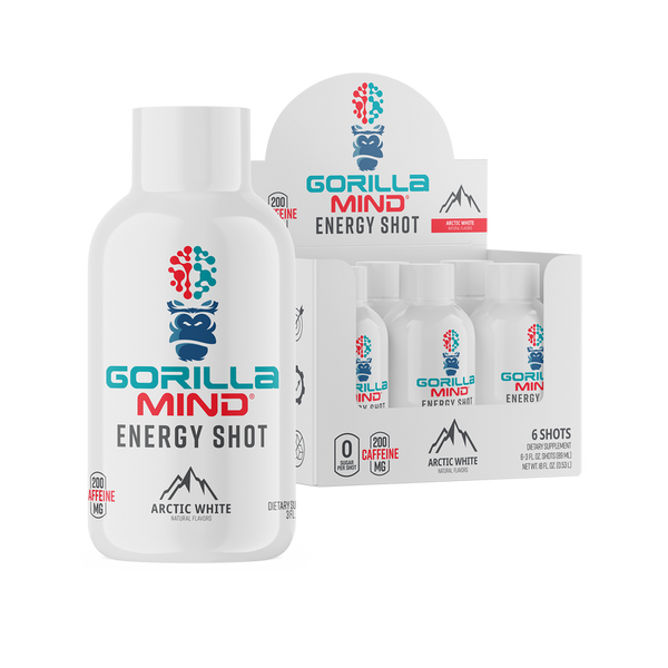 Artic White flavor 6 pack of Gorilla Mind Energy Shot