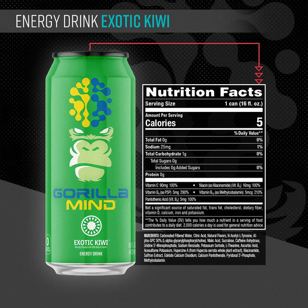 Gorilla Mind Energy Drink 12pk - Nutrition Faktory 