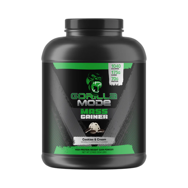 Cookies and Cream Mass Gainer, Gorilla Mode, Gorilla Mind high protein weight gain power