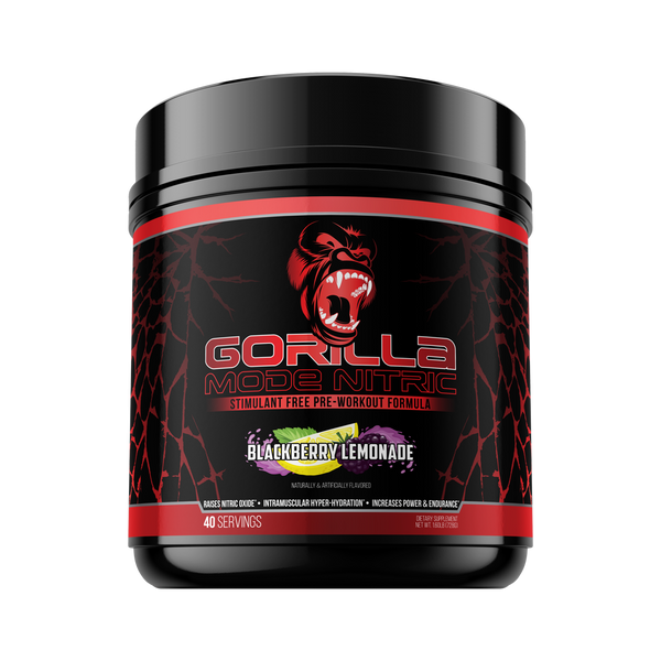 Blackberry Lemonade Gorilla Mode Nitric stimulant free pre-workout formula 40srv