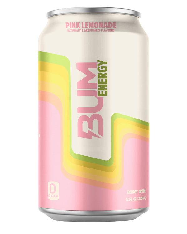 Raw Bum Energy 12ct Energy drink with Zero Sugar, Naturally and artificially flavored. In Pink Lemonade Flavor