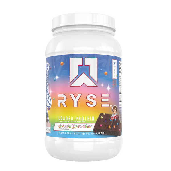 Ryse Loaded Protein 2lb, Premium whey protein with MCTs, protein drink mix, Little Debbie Cosmic Brownies flavor