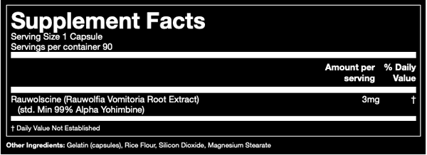 Supplement Facts for Rauwolscine