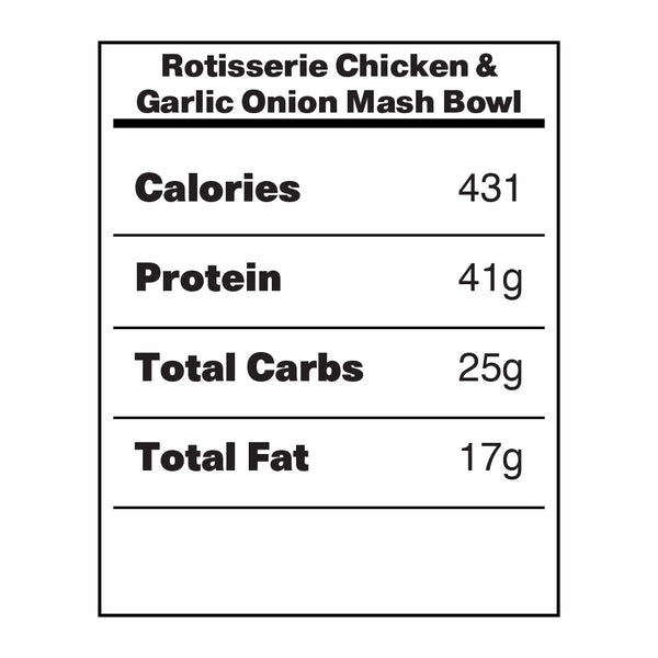 NF Foods Rotisserie Chicken & Garlic Onion Mash Bowl (Local Delivery/Pickup Only) (Copy)