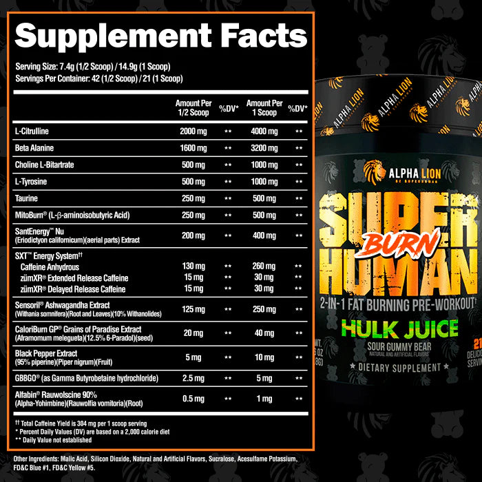 Superhuman Burn Thermogenic Pre-Workout 50 Servings