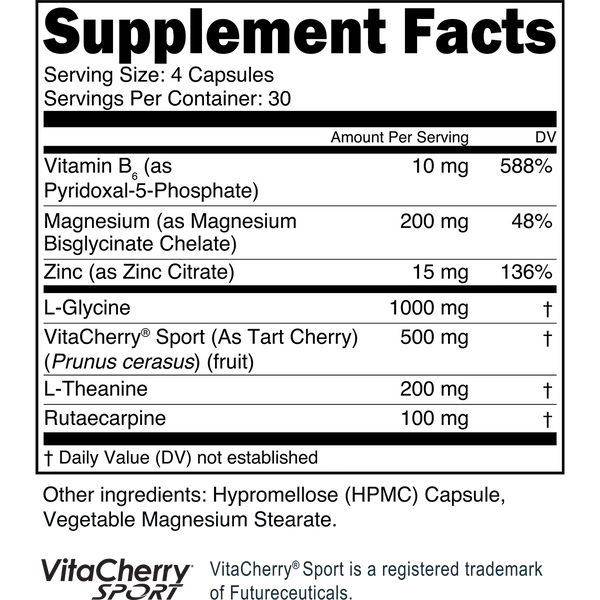 supplement facts Transparent Labs Sleep & Recover Melatonin-Free 120Caps, melatonin-free sleep aid formula