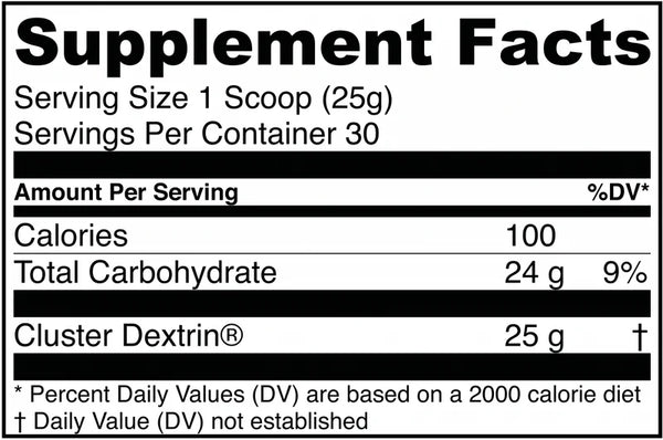 Supplement Facts for Carb Transparent Labs Clean Performance Fuel 30srv