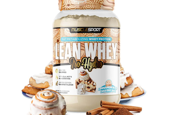 MuscleSport Lean Whey Iso-Hydro 2lb Cinnamon Bun Cheesecake