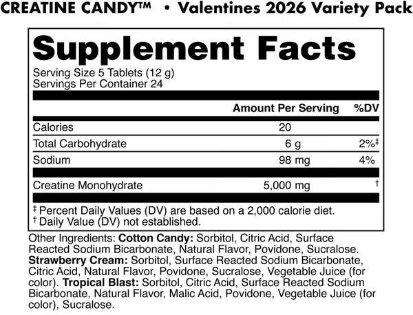 Bucked Up Creatine Candy 24srv