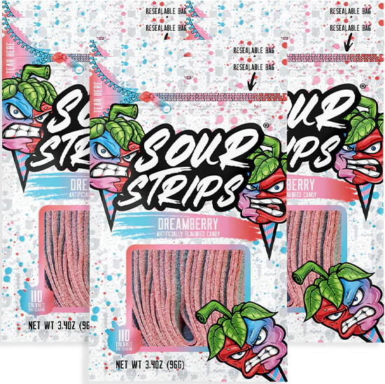 Sour Strips 3.7oz Bag - Nutrition Faktory 