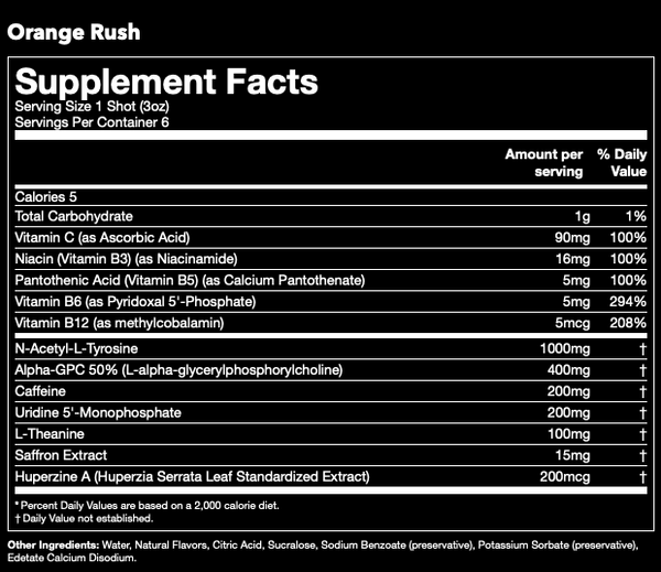 Supplement Facts for Gorilla Energy Shot from Gorilla Mind