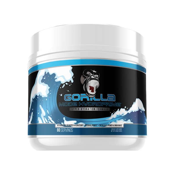 Gorilla Mode Hydroprime hyper-hydration formula 80srv, intense pumps, helps increase power and endurance