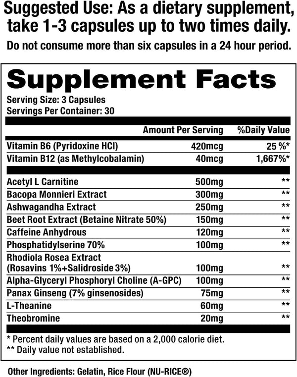 supplement facts Jocko Discipline Go 90Caps