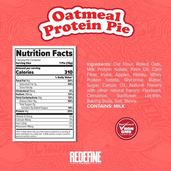 Redefine Oatmeal Protein Pie Original 8pk