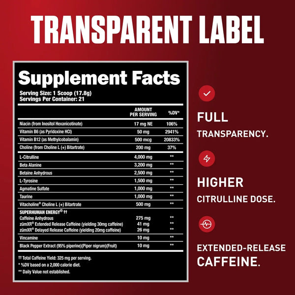 Alpha Lion SuperHuman Pre Workout 21srv