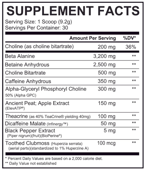 Supplement Facts Axe & Sledge Seventh Gear V2 30srv