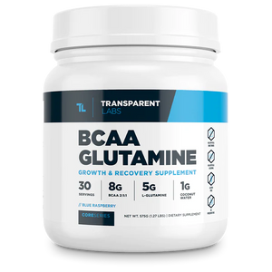 Transparent Labs BCAA Glutamine 30srv Blue Raspberry Flavor Core Series, Growth & Recovery supplement