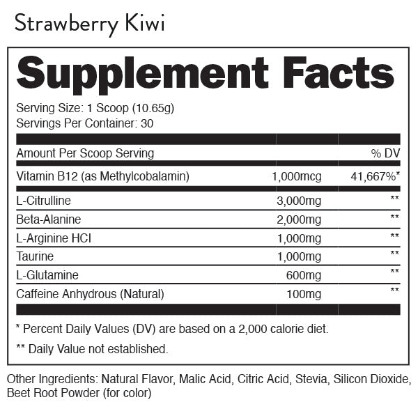 Supplement Facts Bumped Up 30 Servings