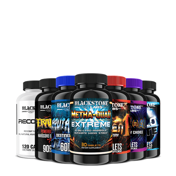 Blackstone Labs Call Center Stack. Recomp Rx, Eradicate, Brutal 4ce, Metha-quad extreme, Chosen 1, Abnormal, Halo Elite