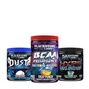 Blackstone Labs Ultimate Pre-Workout Stack. Dust V2, BCAA Resurgence, Hype Reloaded