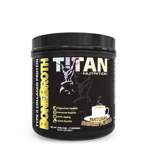 Titan Nutrition Type II Bone Broth Collagen Protein 17srv. Natural Savory flavor