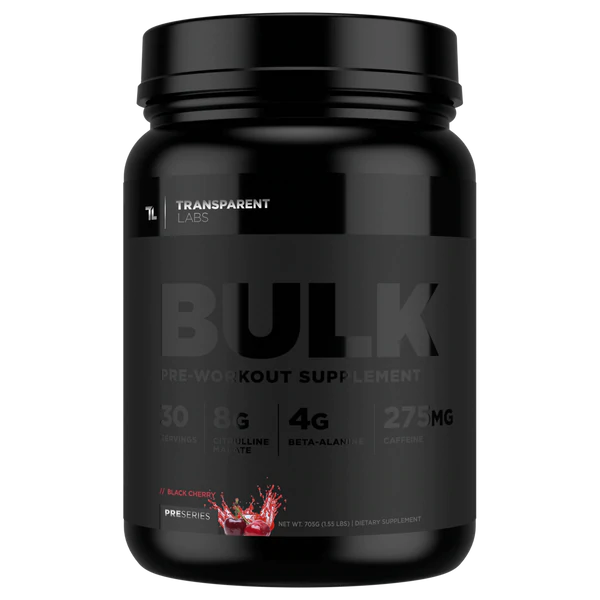 Black Cherry Bulk Black Pre-workout Supplement 30 srv, Transparent Labs, Pre Series, stronger and more potent pre-workout