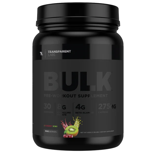 Cherry Kiwi Bulk Black Pre-workout Supplement 30 srv, Transparent Labs, Pre Series, stronger and more potent pre-workout